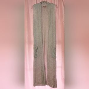 Sleeveless Cardigan Devotion by Cyrus Light Heather Gray Viscose Knit Size Small